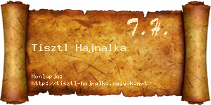 Tisztl Hajnalka névjegykártya